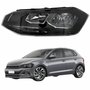 Farol Vw Polo 2018 Até 2022 Original Arteb Máscara Negra Com Friso Preto Lado Esquerdo Motorista