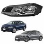 Farol Vw Polo Virtus 2018 Até 2022 Original Arteb Máscara Negra Com Friso Cromado Lado Esquerdo Motorista