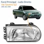 Farol Vw Saveiro G2 1995 Até 1999 Foco Simples Máscara Cromada Lado Direito Passageiro