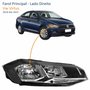 Farol Vw Virtus 2018 Até 2022 Máscara Negra Com Friso Cromado Lado Direito Passageiro