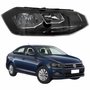 Farol Vw Virtus 2018 Até 2022 Máscara Negra Com Friso Preto Lado Direito Passageiro