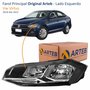 Farol Vw Virtus 2018 Até 2022 Original Arteb Máscara Negra Com Friso Cromado Lado Esquerdo Motorista