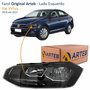 Farol Vw Virtus 2018 Até 2022 Original Arteb Máscara Negra Com Friso Preto Lado Esquerdo Motorista