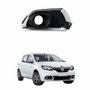Grade Parachoque Renault Sandero 2015 2016 2017 2018 2019 com Furo e Aro Cromado Lado Direito Passageiro