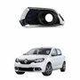 Grade Parachoque Renault Sandero 2015 2016 2017 2018 2019 com Furo e Aro Cromado Lado Esquerdo Motorista