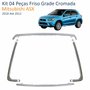 Kit 04 Peças Friso Grade Cromada Mitsubishi ASX 2010 Até 2012
