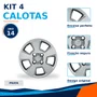 Kit 4 Calotas Aro 14 Prata Fiesta Hatch e Sedan 2008 a 2012