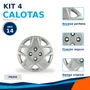 Kit 4 Calotas Aro 14 Prata Fiesta Hatch e Sedan 2011 a 2012