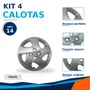 Kit 4 Calotas Aro 14 Prata Fiat Mobi 2019 2020 Grid - Referência: 298CB-Pta-E