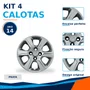 Kit 4 Calotas Aro 14 Prata Chevrolet Montana 2011 2012 2013 2014 2015 2016 2017 2018 2019 2020 Grid - Referência: 370CB-Pta-E