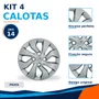 Kit 4 Calotas Aro 14 Prata Chevrolet Onix e Prisma 2017 2018 2019 2020 Ref. 373CB Grid - Referência: 373CB-Pta-E