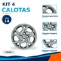 Kit 4 calotas aro 14p prata mod mobi 2017/18