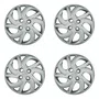 Kit 4 Calotas Aro 14 Prata Fiat Palio Fire 2015 2016 Grid - Referência: 231CB-Pta-E