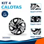 Kit 4 calotas aro 14p preto/prata mod onix 2013/19