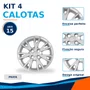 Kit 4 Calotas Aro 15 Prata Renault Logan e Sandero 2020 Grid - Referência: 878AR-Pta-E