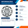 Kit 4 Calotas Aro 15 Prata Renault Sandero e Logan 2015 2016 Grid - Referência: 875AR-Pta-E