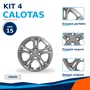 Kit 4 calotas aro 15p prata mod argo 2023