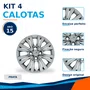 Kit 4 Calotas Aro 15 Prata Volkswagen Gol G7 2017 2018 Grid - Referência: 246CP-Pta-E