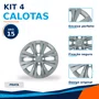 Kit 4 calotas aro 15p prata mod gol/voyage/saveiro 2023
