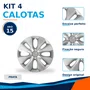 Kit 4 calotas aro 15p prata mod onix/prisma 2017/20
