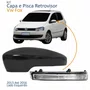 Kit Capa Com Pisca Retrovisor Vw Fox 2013 2014 2015 2016 Liso Lado Esquerdo Motorista