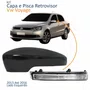 Kit Capa Com Pisca Retrovisor Vw Voyage G6 2013 2014 2015 2016 Liso Lado Esquerdo Motorista