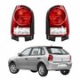 Kit de Lanterna Traseira Vw Gol G4 2005 Até 2012 Carcaça Preta Bicolor Cristal