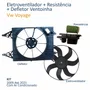 Kit Eletroventilador + Defletor Ventoinha Vw Voyage 2009 Até 2021 Com Resistência