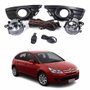 Kit Farol Auxiliar De Milha Citroen C4 Hatch 2006 Até 2012 Moldura Preta Botão Colante