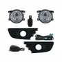 Kit Farol Auxiliar De Milha Citroen C4 Hatch 2006 Até 2012 Moldura Preta Botão Colante