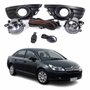 Kit Farol Auxiliar De Milha Citroen C4 Pallas 2006 Até 2012 Moldura Preta Botão Colante