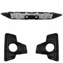 Kit Grade Parachoque Dianteiro Toyota Hilux Srv 2018 2019 2020 Central E Milha Black Piano Com Moldura Cromada