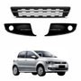 Kit Grade Parachoque Dianteiro Vw Fox 2011 Até 2014 Central Com Friso Cromado E Milha Com Furo Friso Cromado