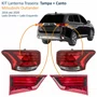 KIT Lanterna Traseira Mitsubishi Outlander 2016 Até 2020 Tampa + Canto Lado Direito Passageiro e Lado Esquerdo Motorista