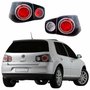 Kit Lanternas Traseira Canto Tampa Vw Golf 2008 Até 2013 Fumê Cristal Vermelha