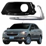 Kit Moldura Grade Farol Auxiliar Gm Cobalt 2016 2017 2018 2019 2020 Com Furo Friso Cromado Lado Esquerdo Motorista