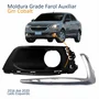 Kit Moldura Grade Farol Auxiliar Gm Cobalt 2016 2017 2018 2019 2020 Com Furo Friso Cromado Lado Esquerdo Motorista