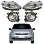 Kit Par de Farol Cromado + Par de Farol de Milha Vw Gol G5 2008 Até 2012