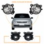 Kit Par de Farol Cromado + Par de Farol de Milha Vw Gol G5 2008 Até 2012