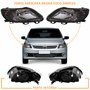Kit Par de Farol Máscara Negra + Par de Farol de Milha Vw Gol G5 2008 Até 2012