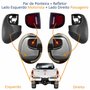 Kit Parachoque + Pisante + Ponteira + Refletor (Par) Traseiro Mitsubishi L-200 Triton 2008 Até 2014 Lado Direito Passageiro e Lado Esquerdo Motorista