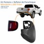 Kit Ponteira + Refletor do Parachoque Traseiro Mitsubishi L-200 Triton 2008 Até 2014 Lado Direito Passageiro