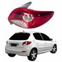 Lanterna Traseira Peugeot 207 Hatch 2008 Até 2016 Bicolor Grade Cromada Lado Direito Passageiro