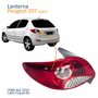 Lanterna Traseira Peugeot 207 Hatch 2008 Até 2016 Bicolor Grade Cromada Lado Esquerdo Motorista