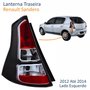 Lanterna Traseira Renault Sandero 2012 Até 2014 Fumê Lado Esquerdo Motorista