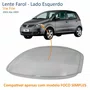 Lente Farol Vw Fox 2003 Até 2009 Simples Lado Esquerdo Motorista