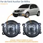 Par de Farol Auxiliar De Milha Citroen C3 Lente Vidro Com Aro Preto