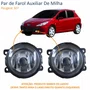 Par de Farol Auxiliar De Milha Peugeot 307 Lente Vidro Com Aro Preto