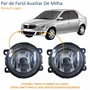 Par de Farol Auxiliar De Milha Renault Logan Lente Acrílico