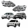 Par de Farol Dianteiro VW Gol Voyage G5 2008 Até 2012 Saveiro G5 2009 Até 2013 Original Arteb Foco Duplo Máscara Cromomix